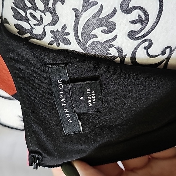 Ann Taylor sz 6 new red pink black sleeveless dress - Picture 7 of 8